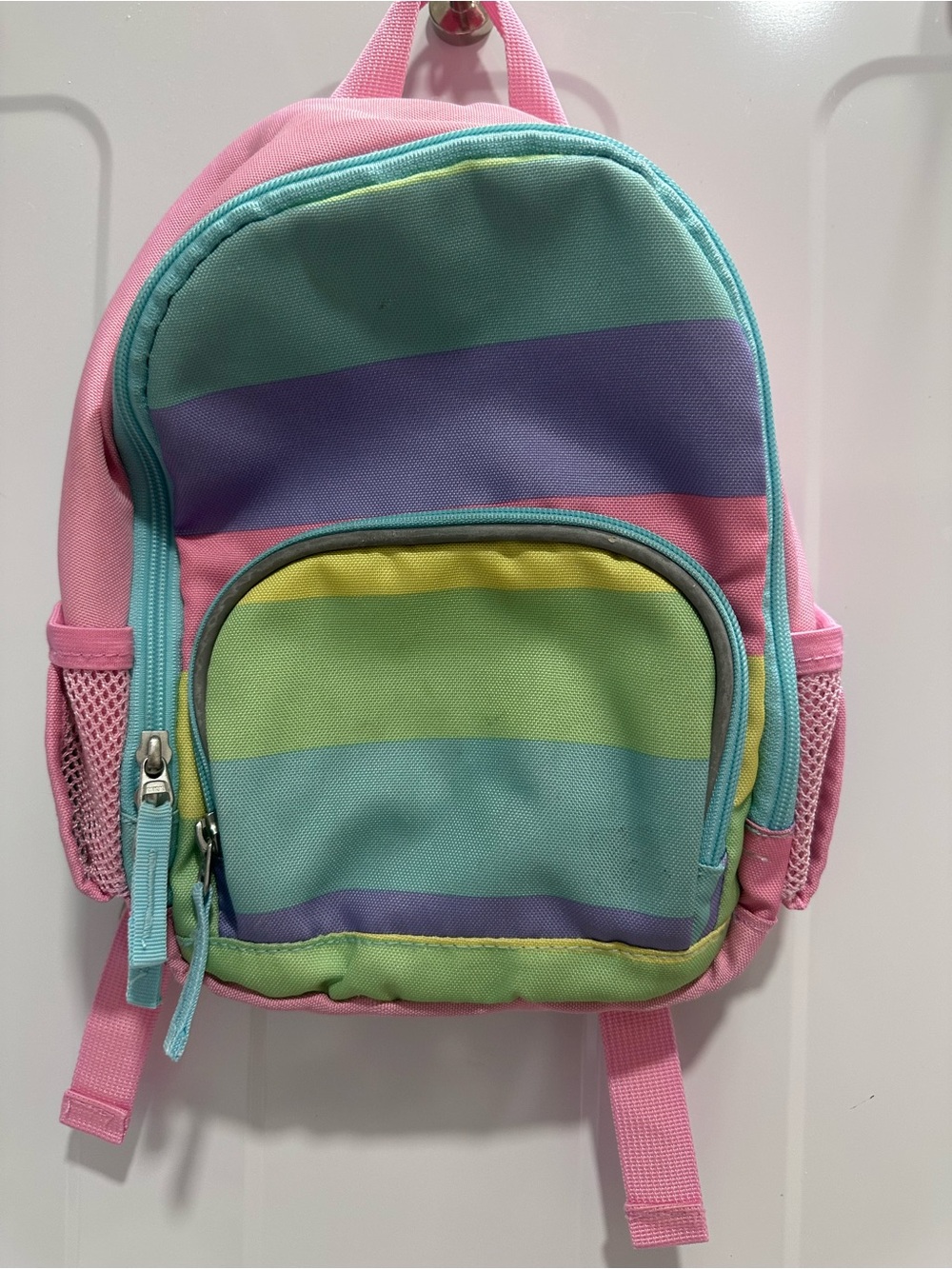 Pottery Barn Kids Pastel Rainbow Stripe MINI Backpack - Perfect for Preschool!